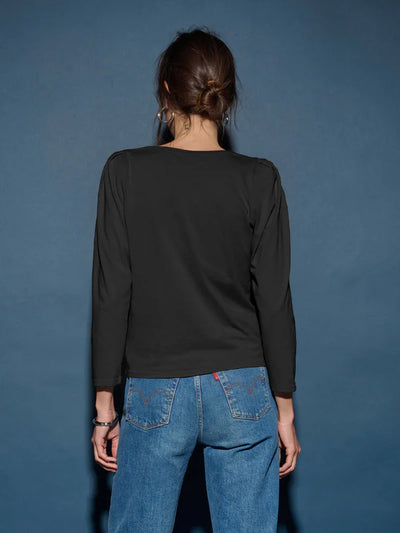 Amelie Envelope Neck Top- Jet Black