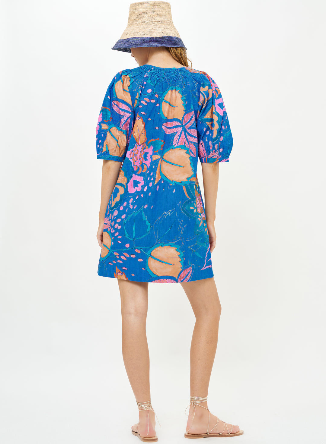 Embroidered Button Mini - Antico Blue