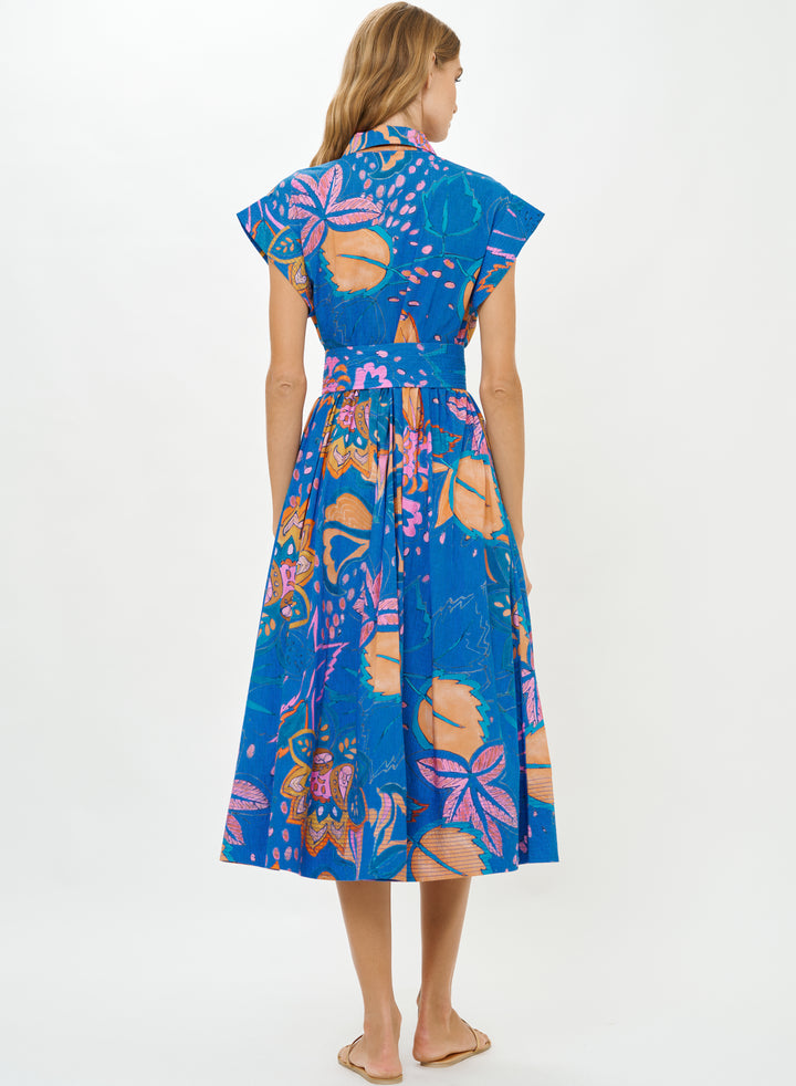 Belted Shirt Dress - Antico Blue