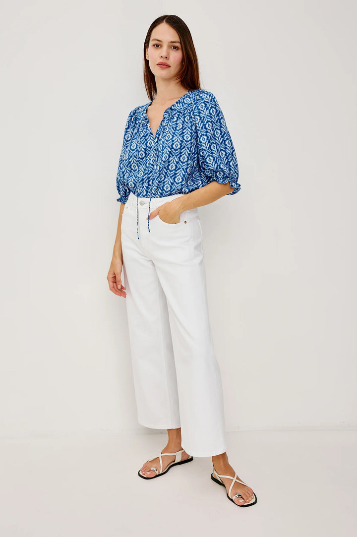 Belina Top - Blue Ikat
