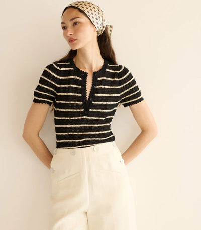 Brandie Top - Noir Allaire Stripe