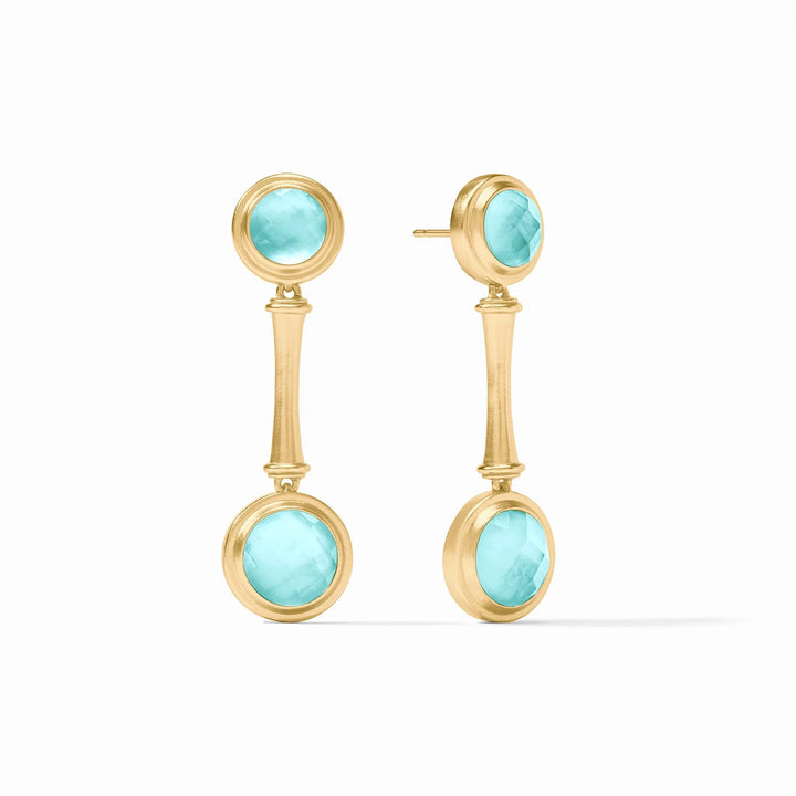 Bamboo Statement Earring - Iridescent Bahamian Blue