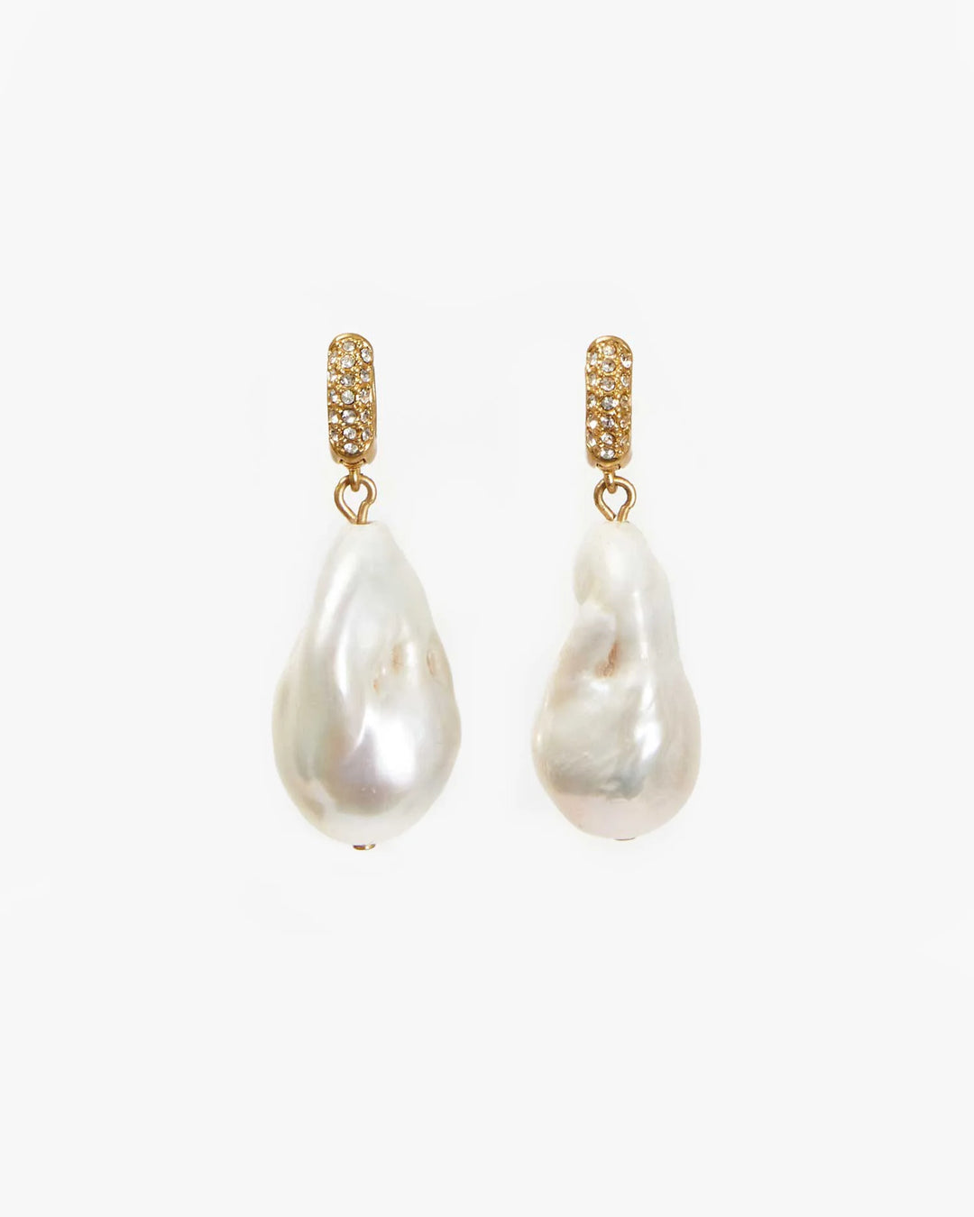 Baroque Pearl Earrings - Vintage Gold