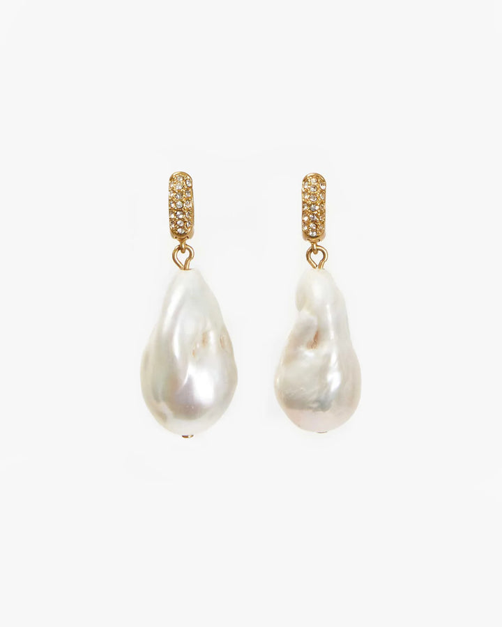 Baroque Pearl Earrings - Vintage Gold