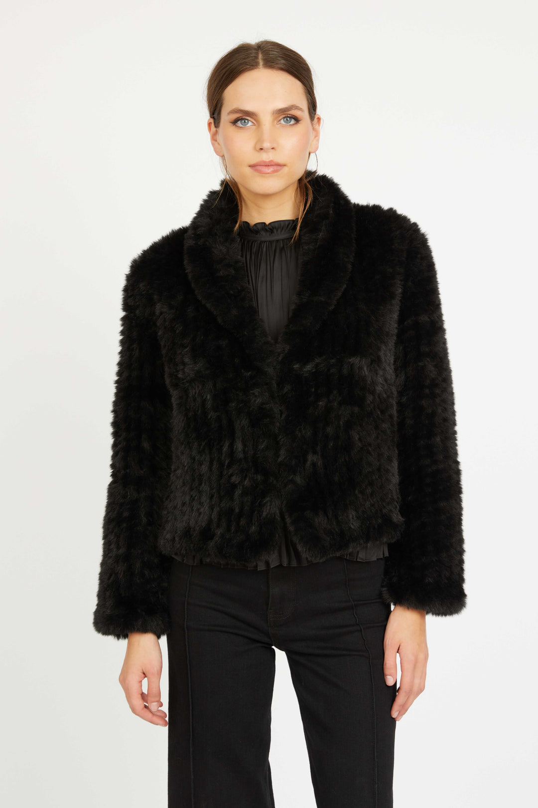 Ivanna Jacket - Black Faux Fur