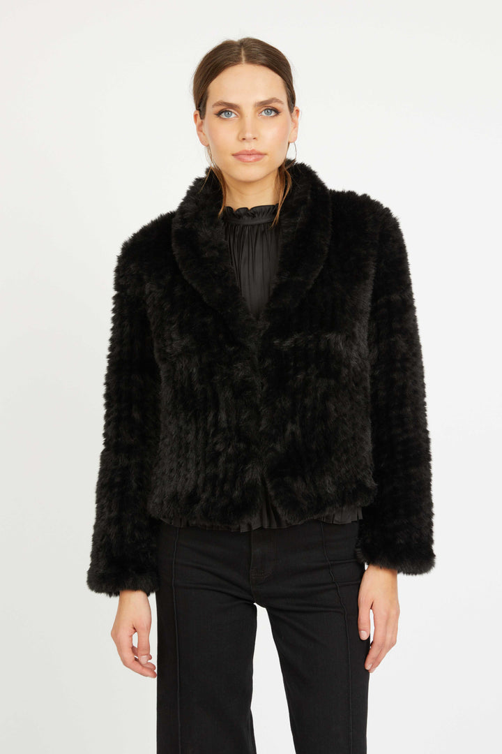 Ivanna Jacket - Black Faux Fur