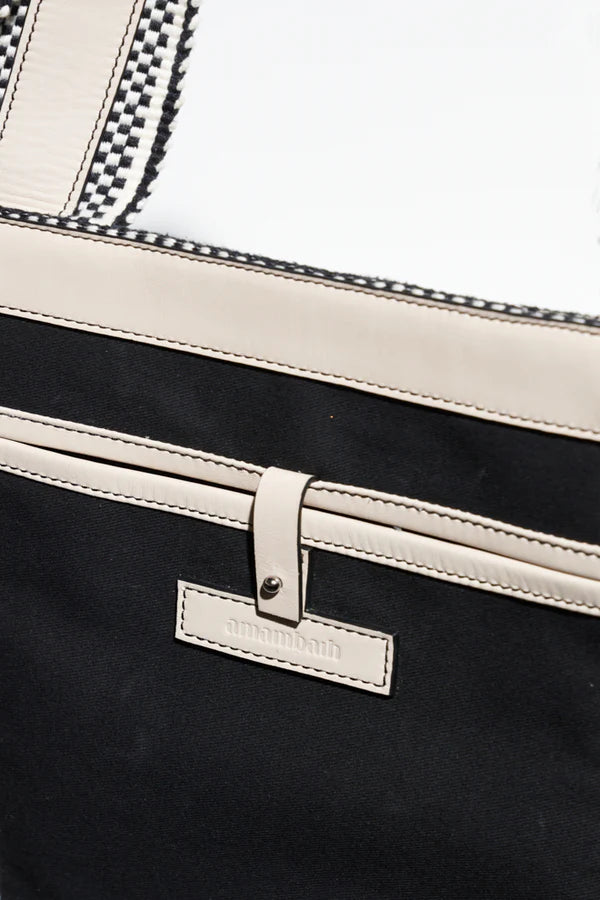 Chulo Large Tote - Ivory/Black