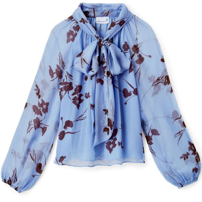 Alma Blouse - Upstate Floral In Blue Mist