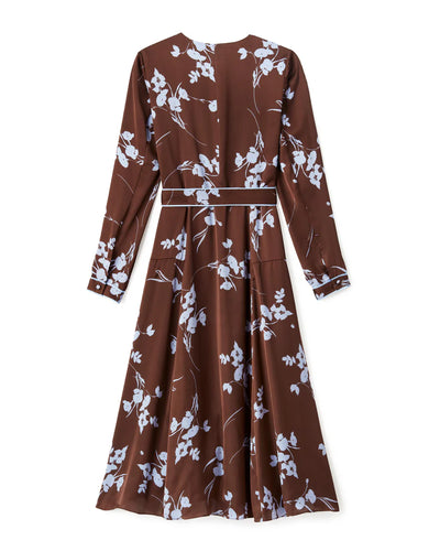 Helene Midi Dress - Upstate Floral In Espresso