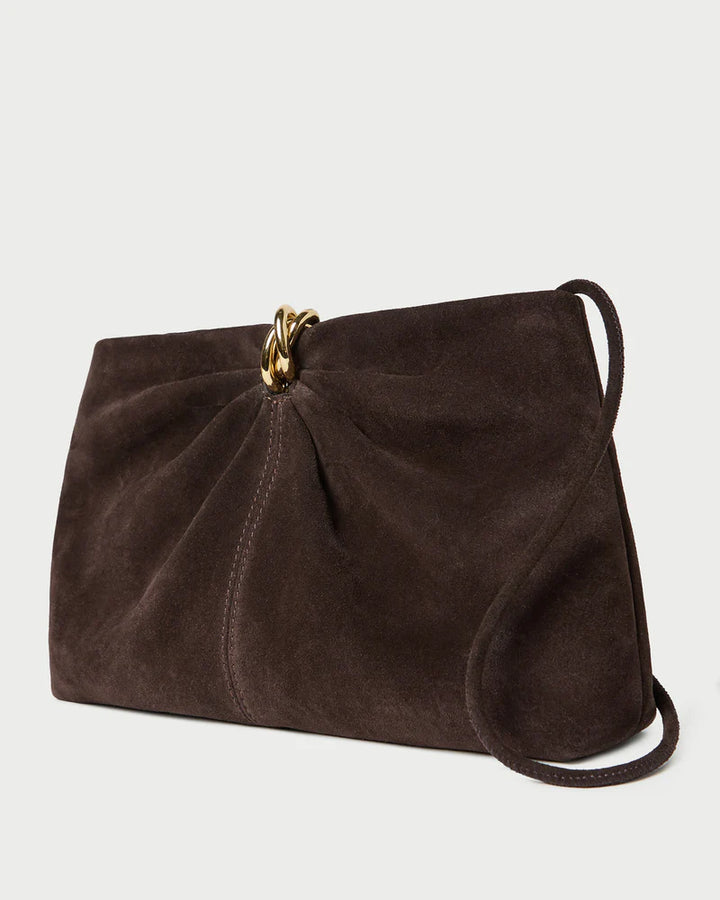 Corrine Clutch - Brown Suede
