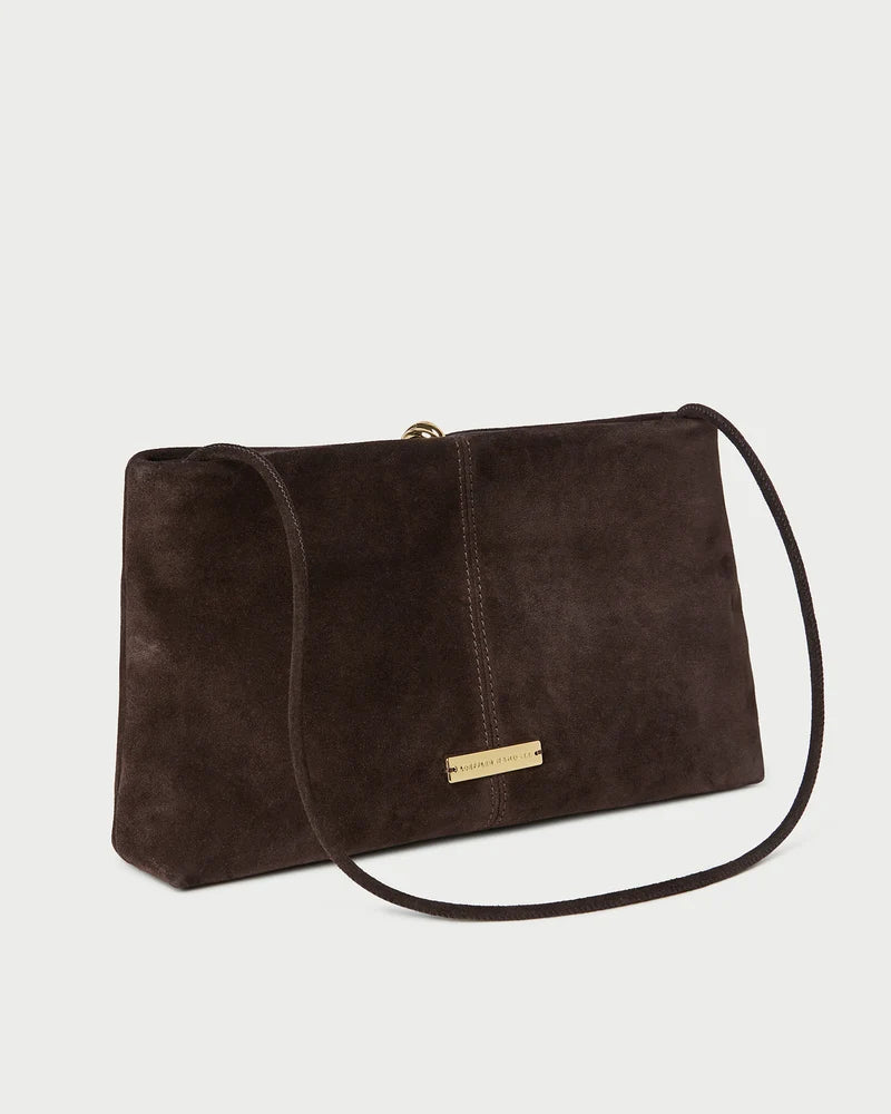 Corrine Clutch - Brown Suede