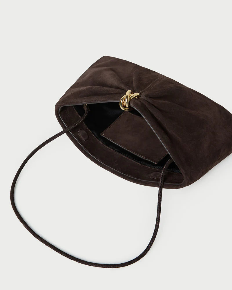 Corrine Clutch - Brown Suede
