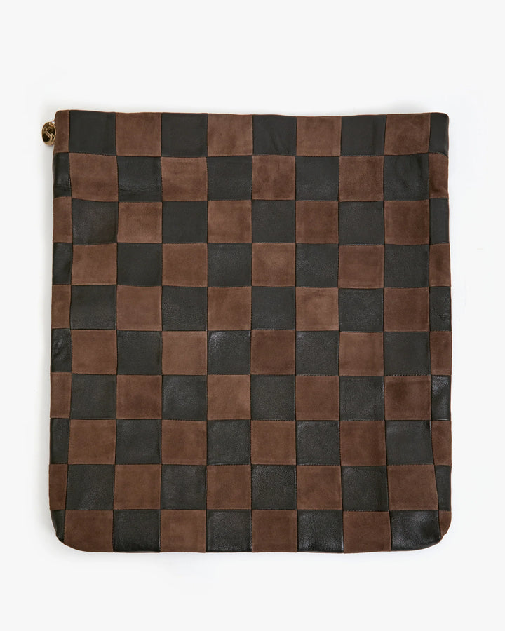 Carryall Clutch w/ Tabs - Black/Chocolate Oversized Checker