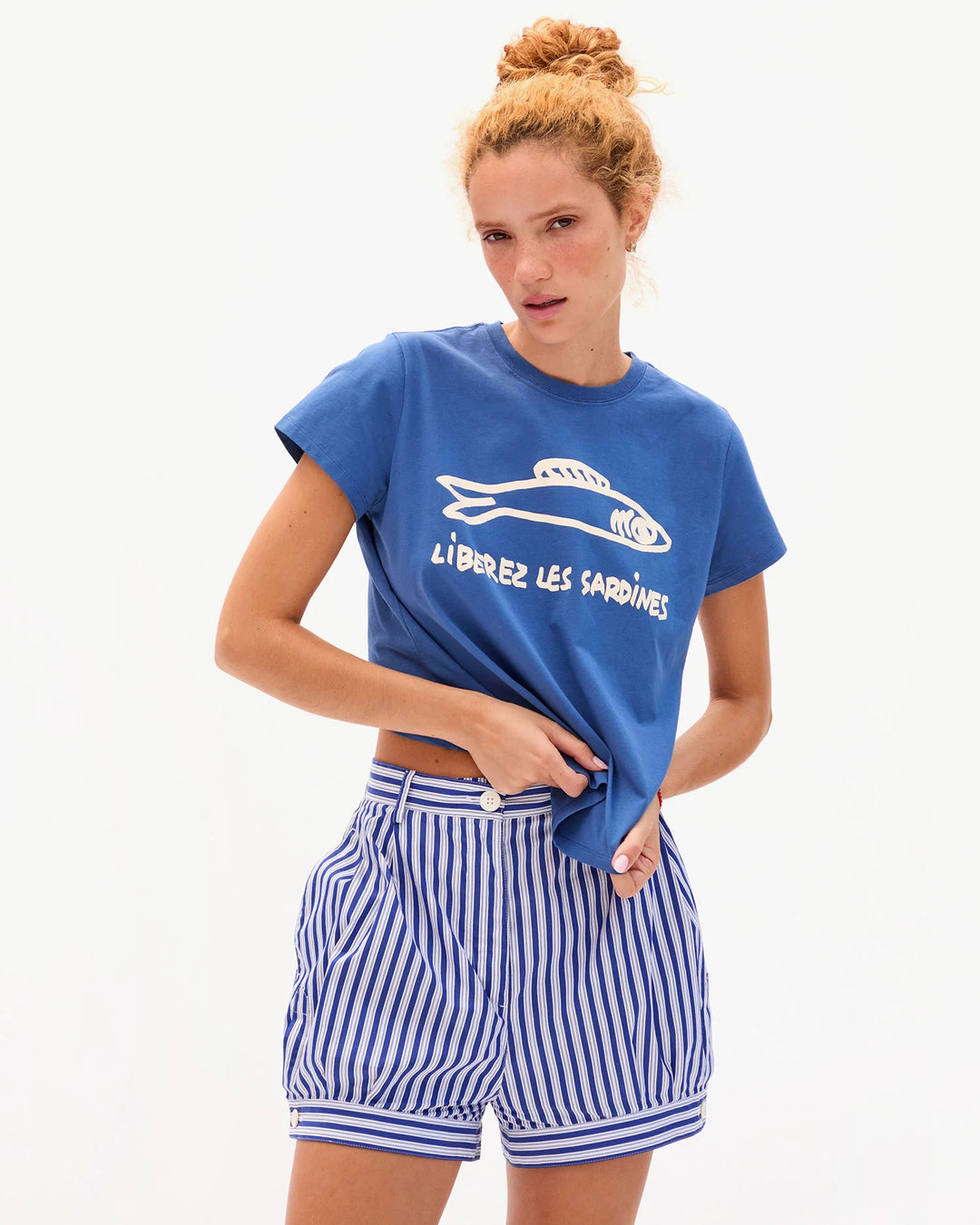 Classic Tee - French Blue Liberez Les Sardines