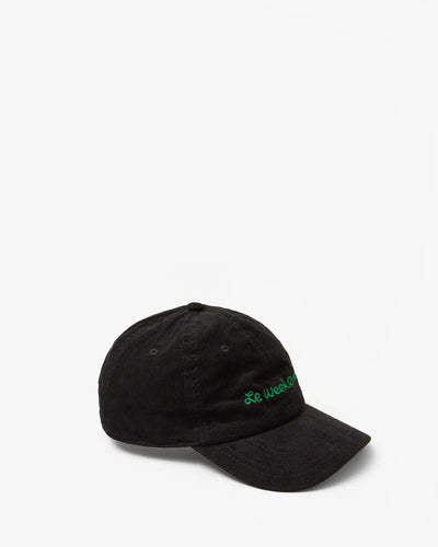 Baseball Hat - Black Corduroy Le Weekend