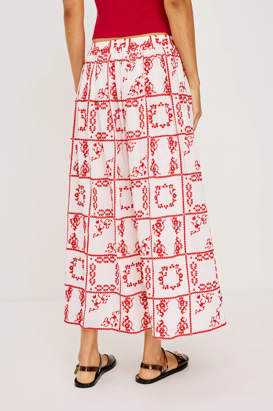 Dax Skirt - Ivory Red Handkerchief