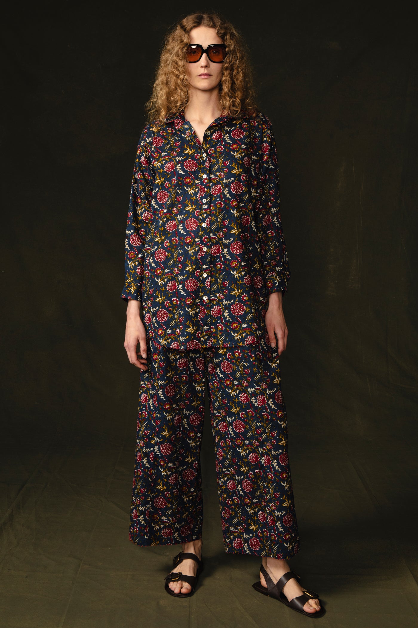 Wild Rose Printed Set - Sapphire Blue