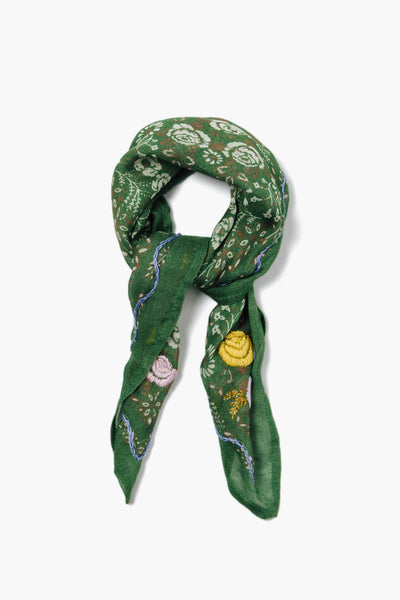 Embroidered Floral Bandana - English Ivy