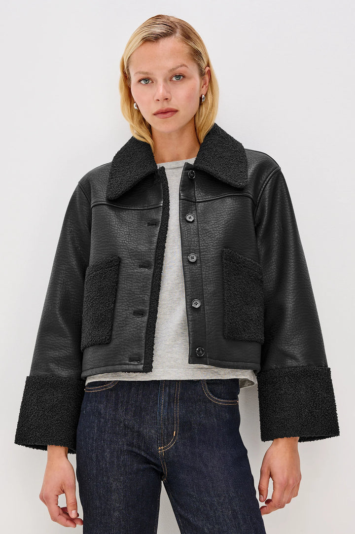 Dria Jacket - Black Shearling
