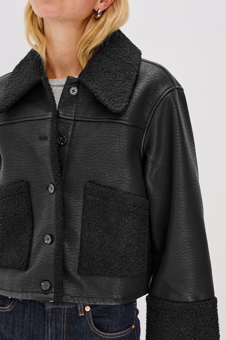 Dria Jacket - Black Shearling