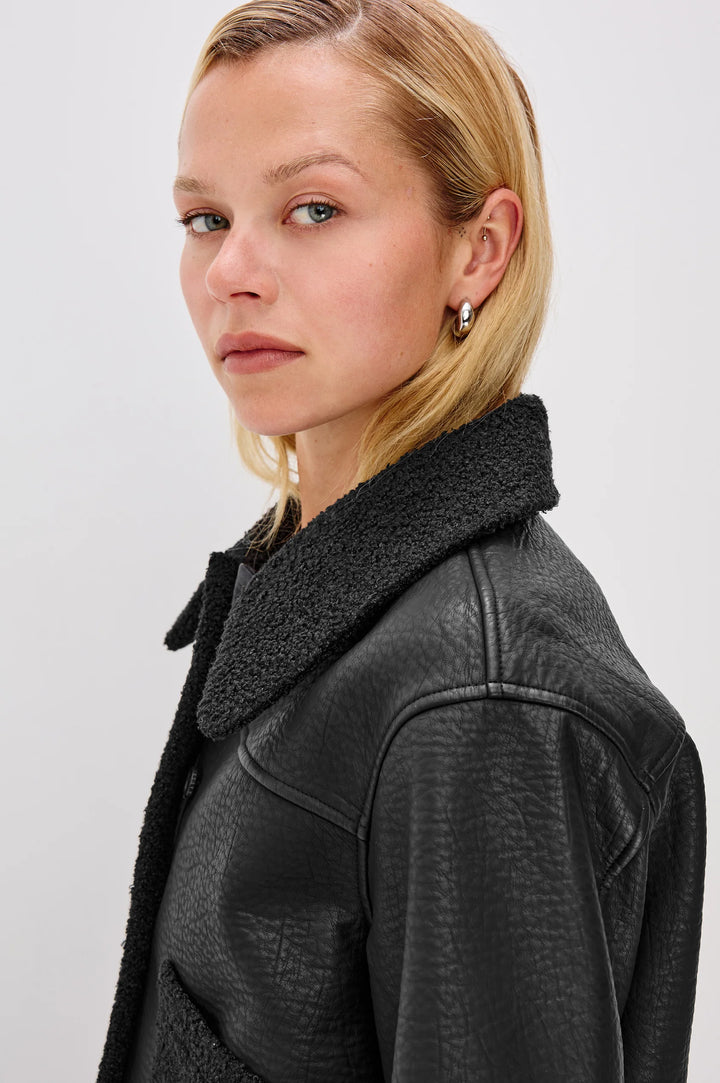 Dria Jacket - Black Shearling