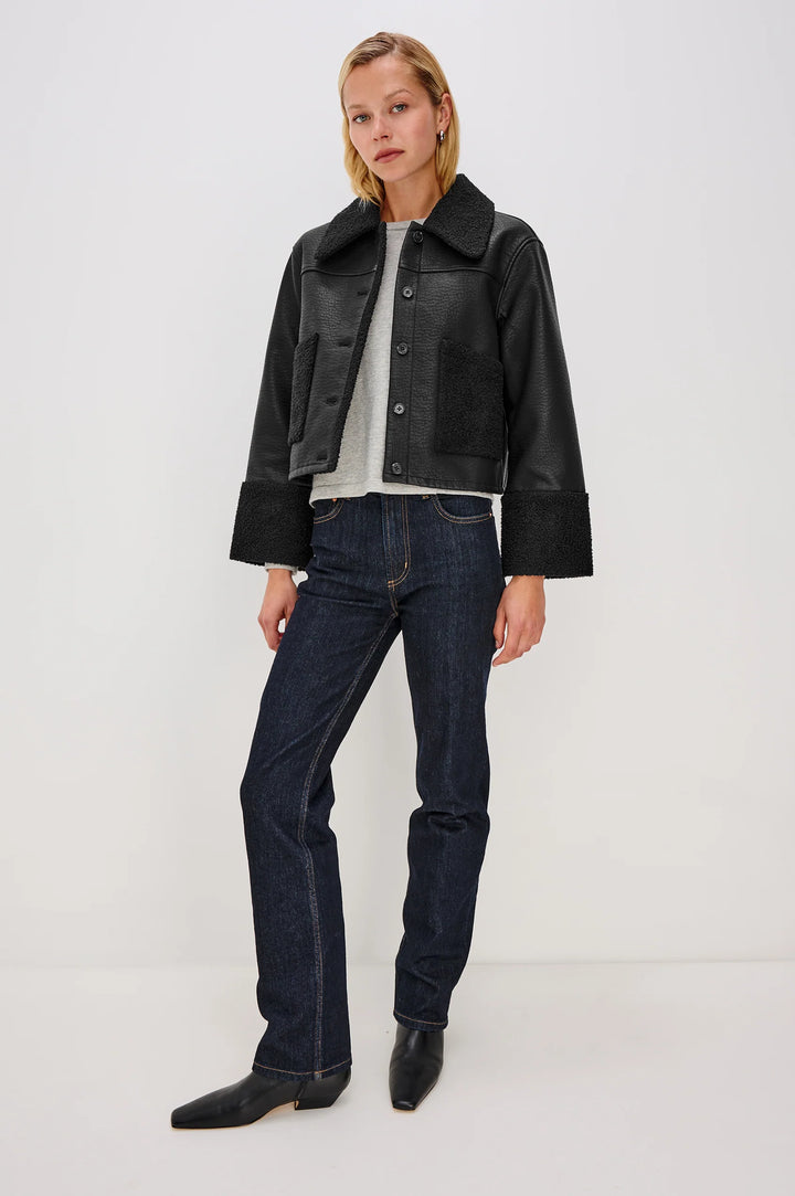 Dria Jacket - Black Shearling