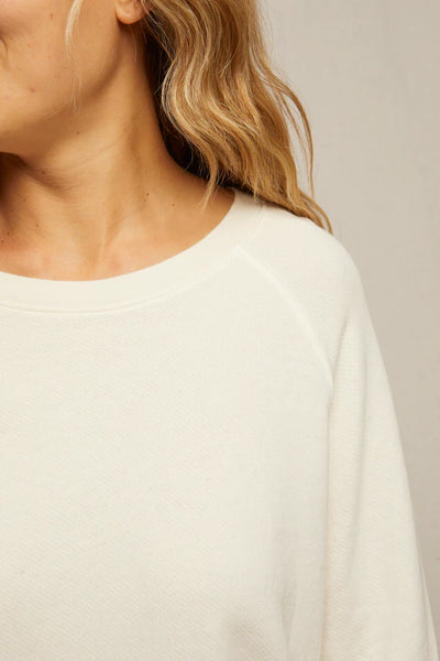 Lennon Cotton Beach Sweatshirt - Bright Ivory