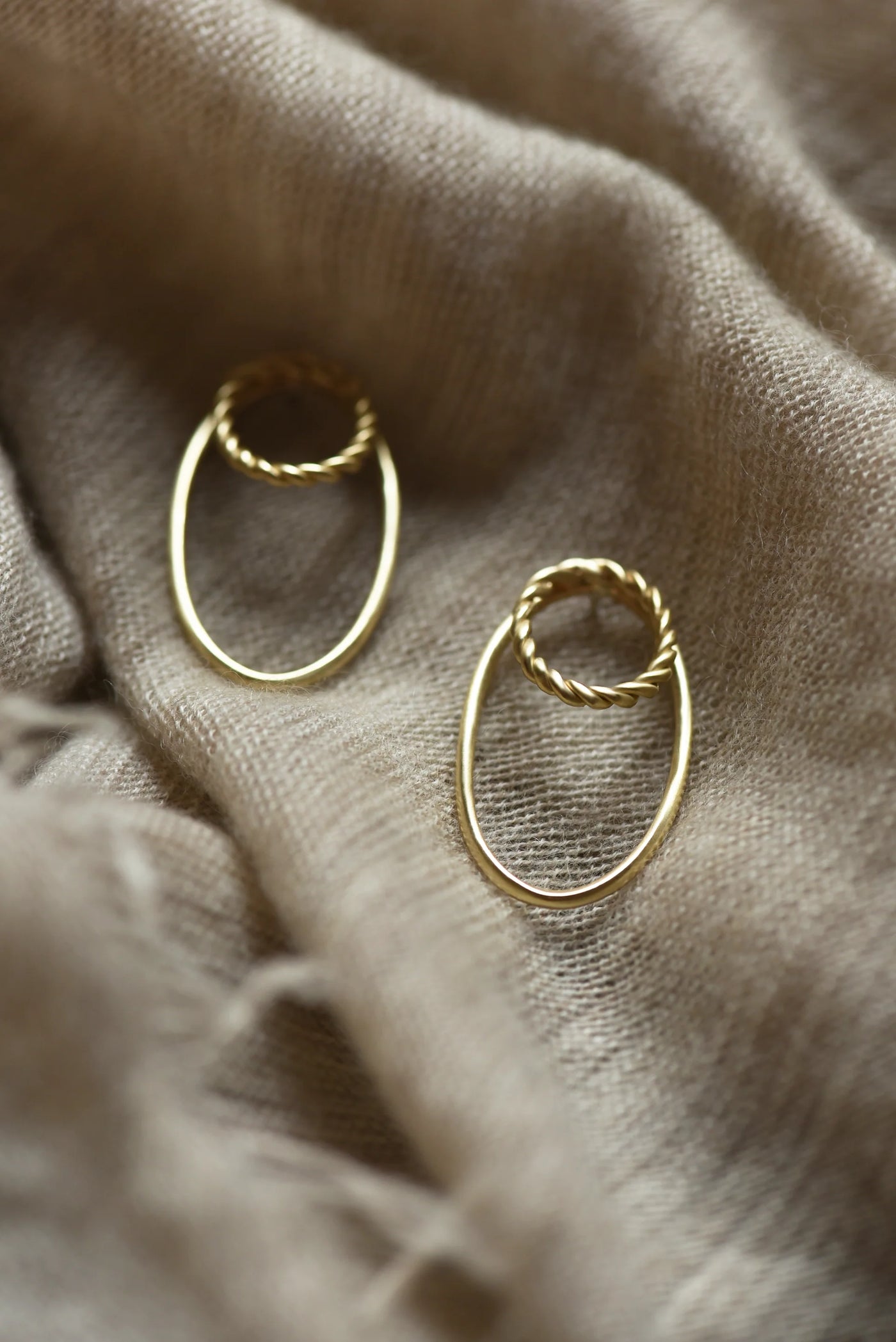 Oval Double Hoop - Brass