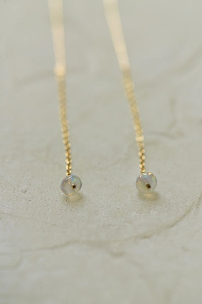 Opal Chain Threader Earrings