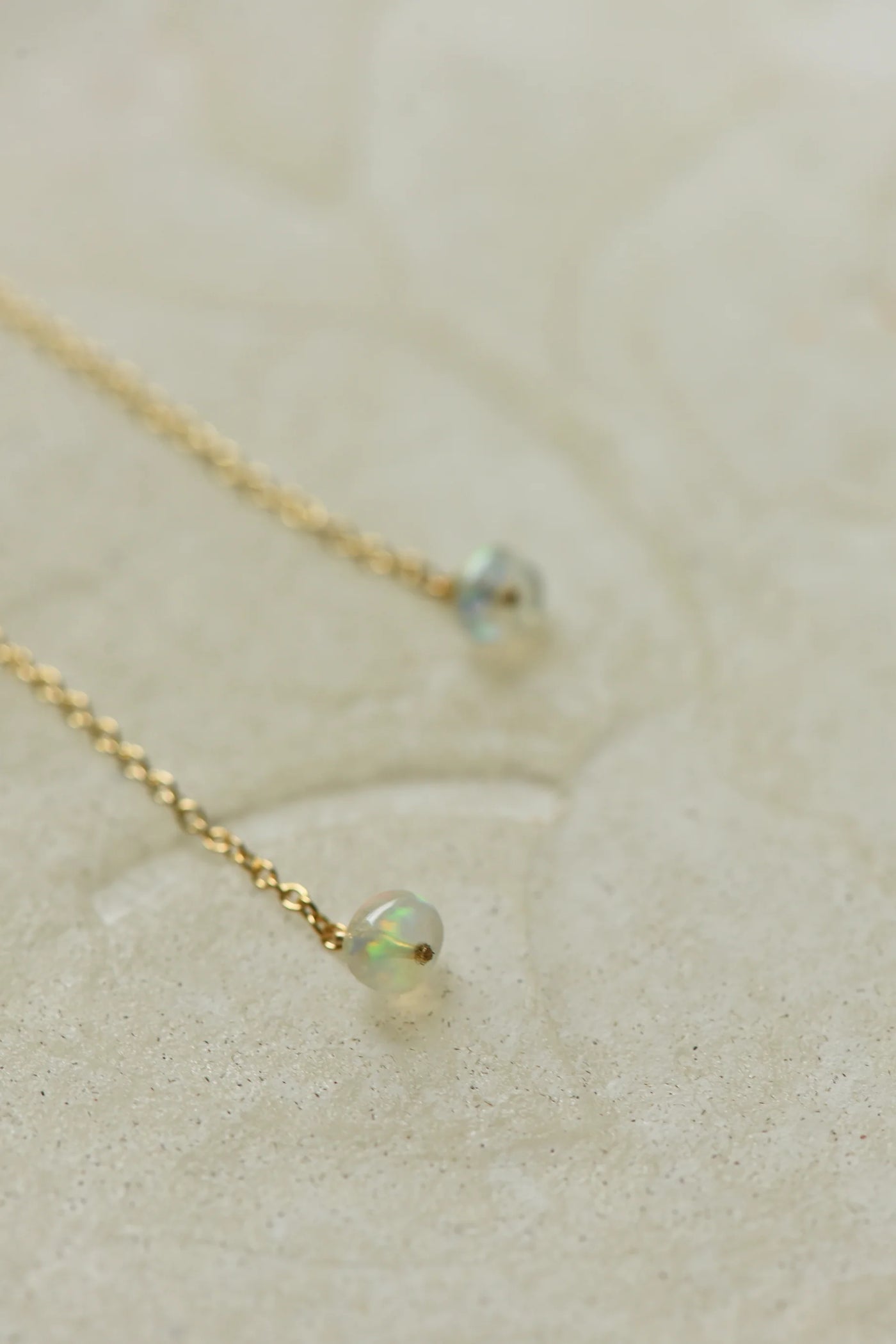 Opal Chain Threader Earrings