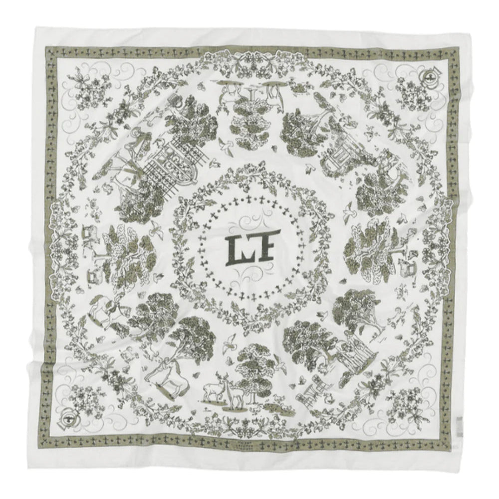 Toile de Jouy Scarf - Green