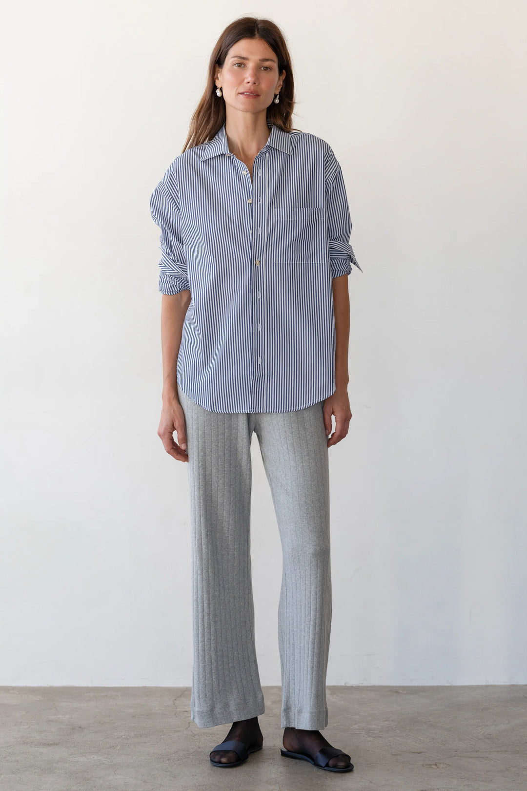 The Pop Shirt - Navy Stripe