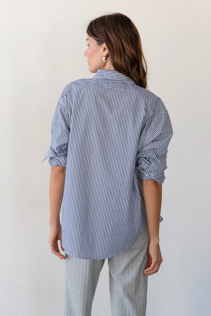 The Pop Shirt - Navy Stripe