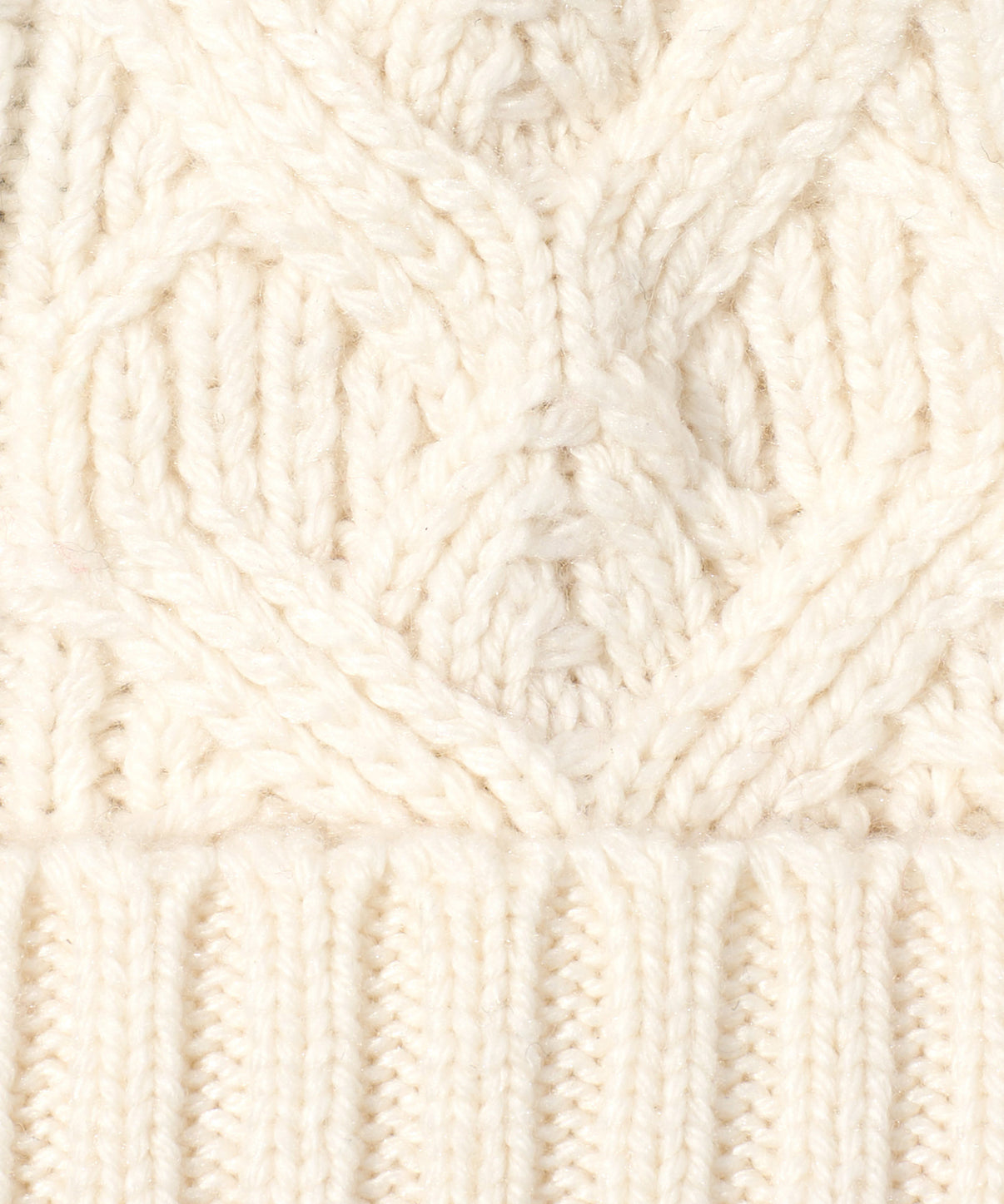 Loopy Cable Pom Hat - Ivory