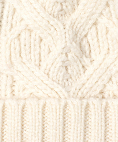 Loopy Cable Pom Hat - Ivory