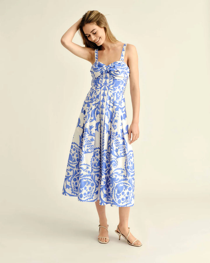 Ingrid Dress - Faraway Print-Provence Blue