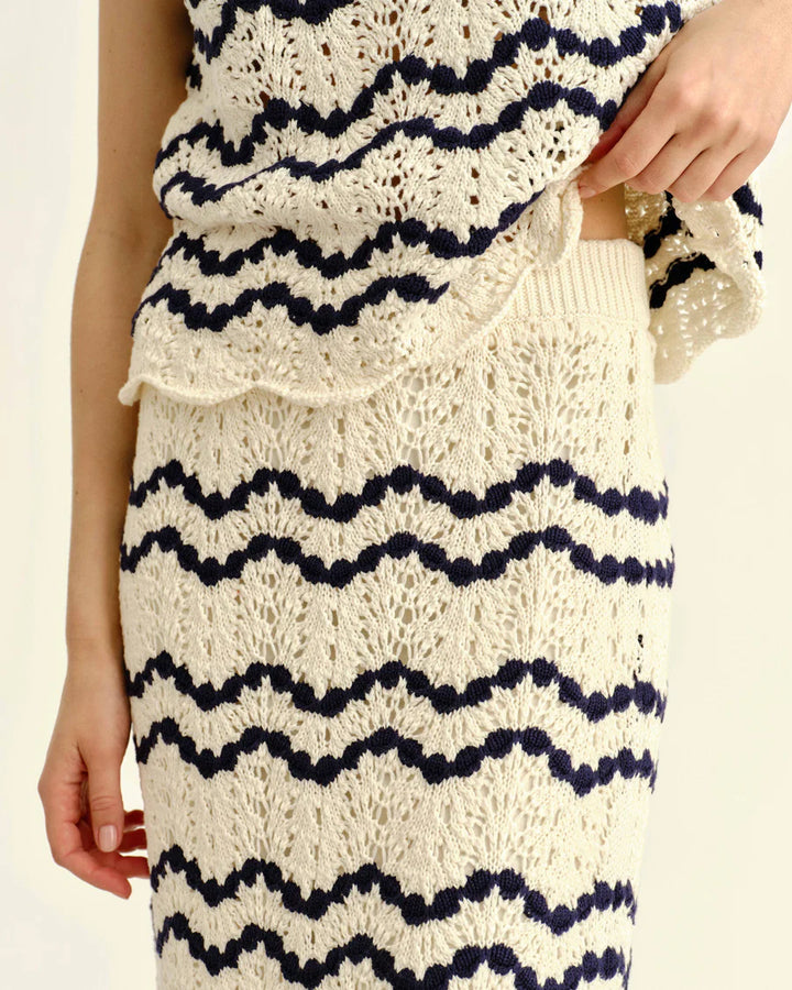 Caroline Skirt - Beach Wave Stripe