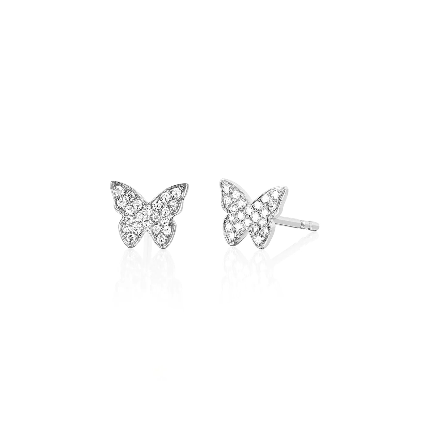 Crystal Butterfly Stud - Silver