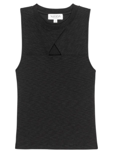 Ellie Keyhole Tank - Jet Black