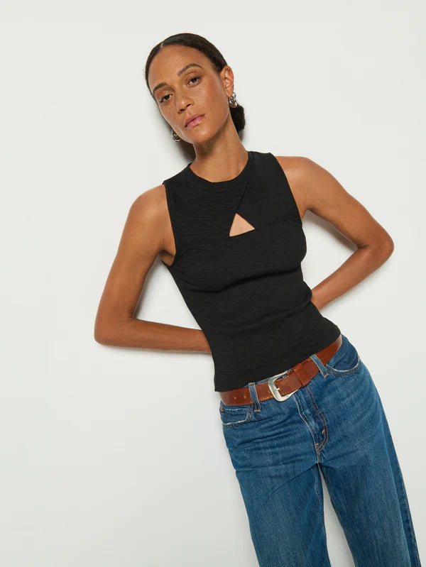 Ellie Keyhole Tank - Jet Black