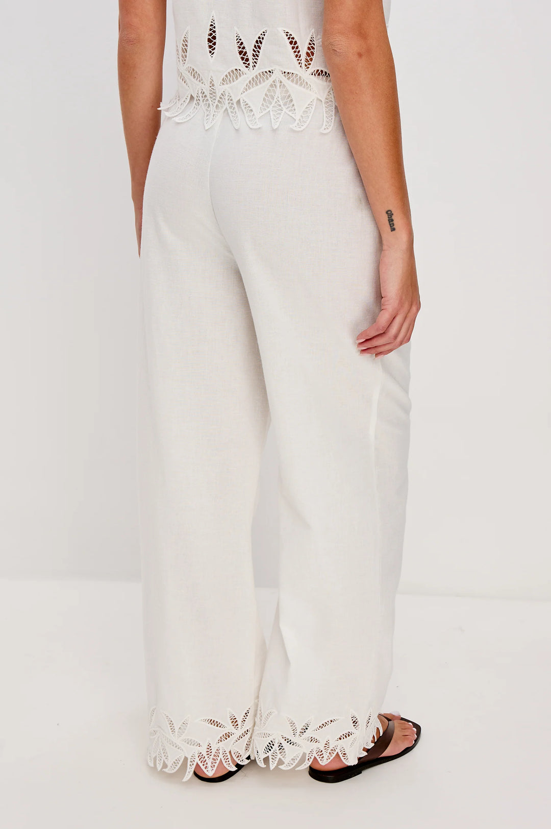 Emmie Pant - White Palm Embroidery