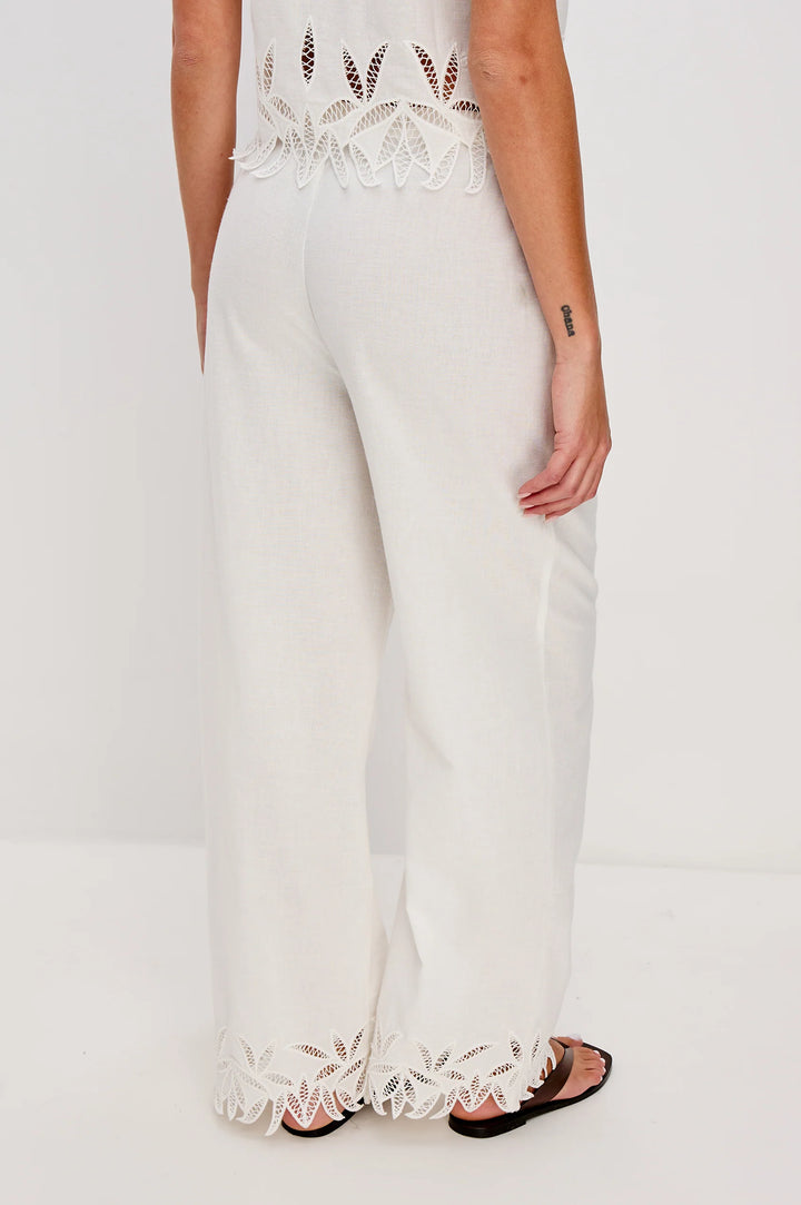 Emmie Pant - White Palm Embroidery