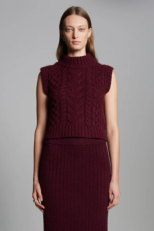 Ada Sweater Tank - Merlot