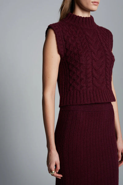 Ada Sweater Tank - Merlot