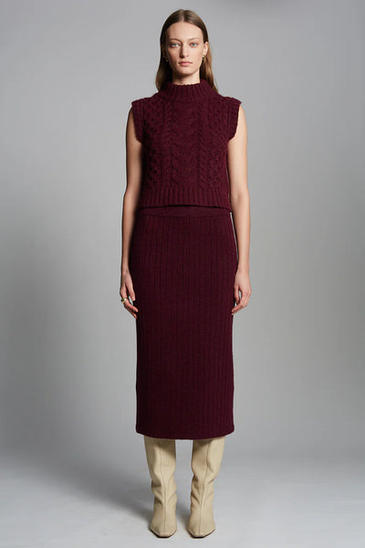 Ada Sweater Tank - Merlot