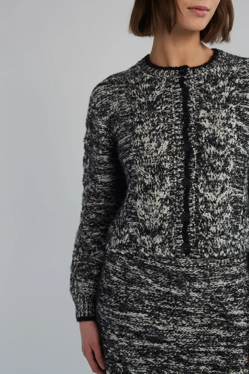 Skylar Cardi - Ivory/Black Tweed