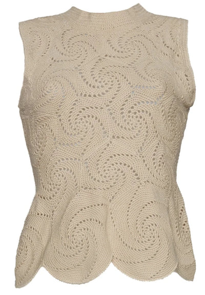 Evie Crochet Top - Nude