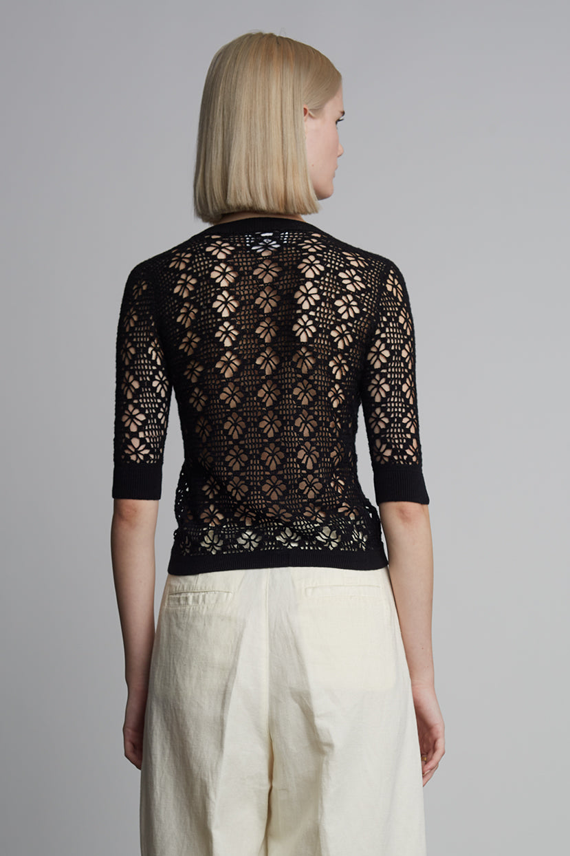 Ruby Crochet Cardi - Black