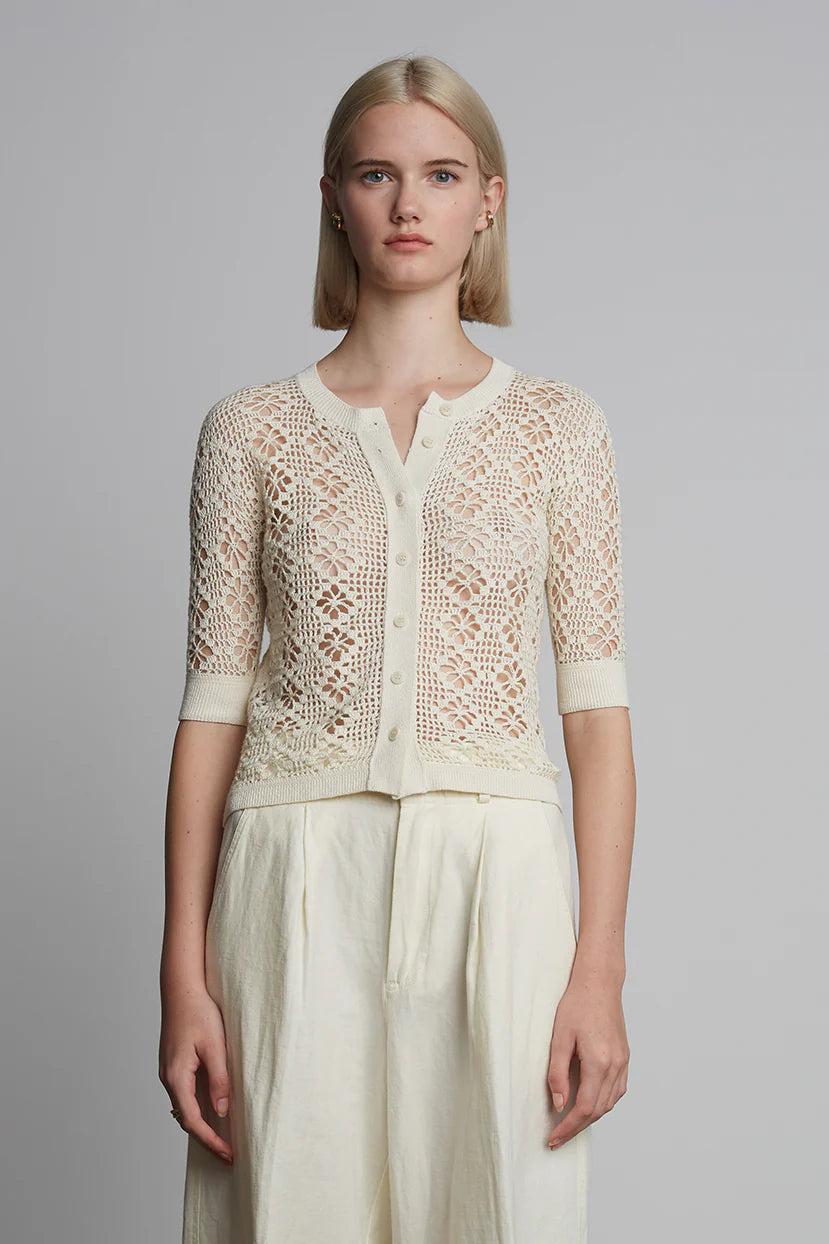 Ruby Crochet Cardi - Ivory