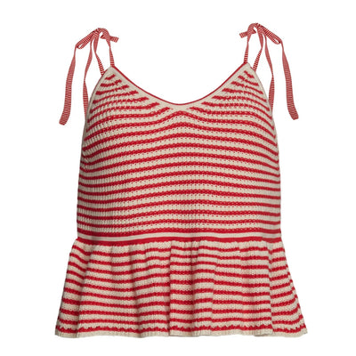 Mali Stripe Cami - Ivory/Rosso